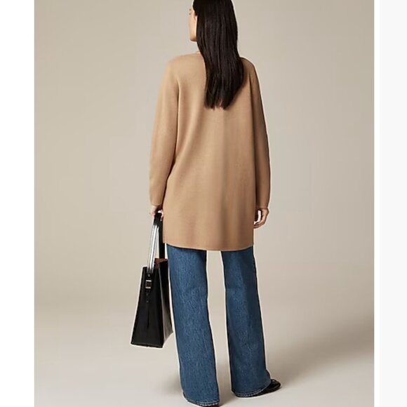 J. Crew Juliet Collarless Sweater-Blazer Size Small in Heather Khaki - Picture 2 of 4